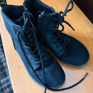 Black Lace-Up Boot